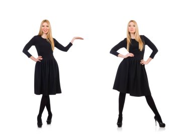 Beyaz arka planda izole edilmiş bir kadın