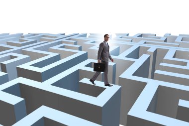 İşadamı labirentten kaçmaya çalışıyor.
