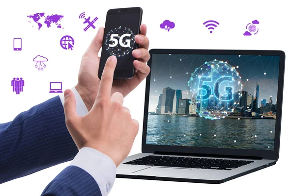 5G mobil teknoloji kavramı - yüksek internet hızı — Stok fotoğraf
