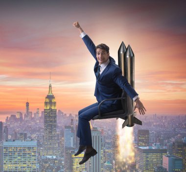 Kariyer gelişimi konseptinde iş adamı