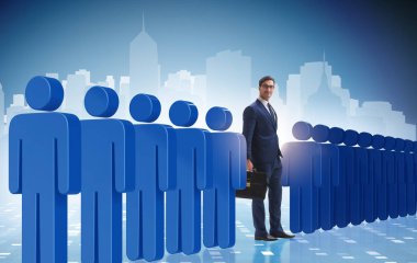 İş adamlarıyla kalabalık konseptinden uzak durmak