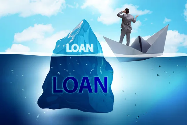 Adósság és hitel koncepció rejtett jéghegy — Stock Fotó