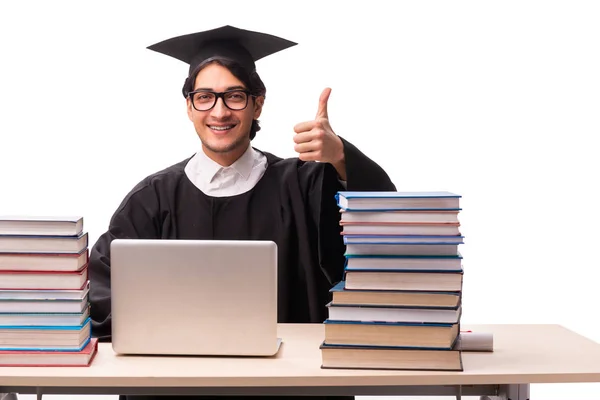 Young handsome student isolated on white — Stock Photo, Image