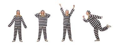 Mahkûm beyaz arka planda izole edildi