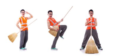 Beyaz tenli komik hademe.