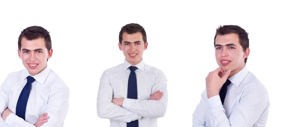 Jovem elegante isolado em branco — Fotografia de Stock