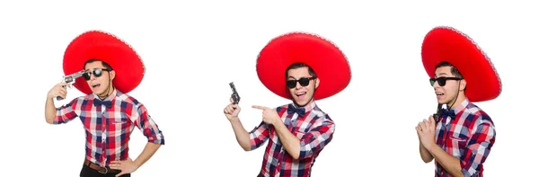 Divertente messicano con cappello sombrero — Foto Stock