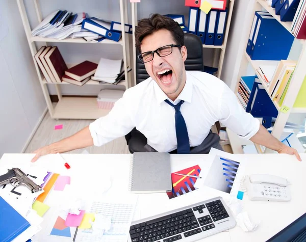 The angry and scary businessman in the office — Stock Photo, Image