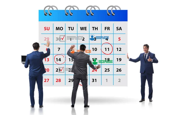 Concept de calendrier d'affaires avec homme d'affaires — Photo