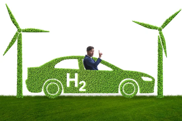 Концепция водородного автомобиля в концепции экологического транспорта — стоковое фото