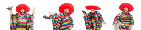 Смешной мексиканский пистолет, изолированный на белом — стоковое фото