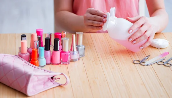 Productos de belleza herramientas de cuidado de uñas pedicura primer plano — Foto de Stock