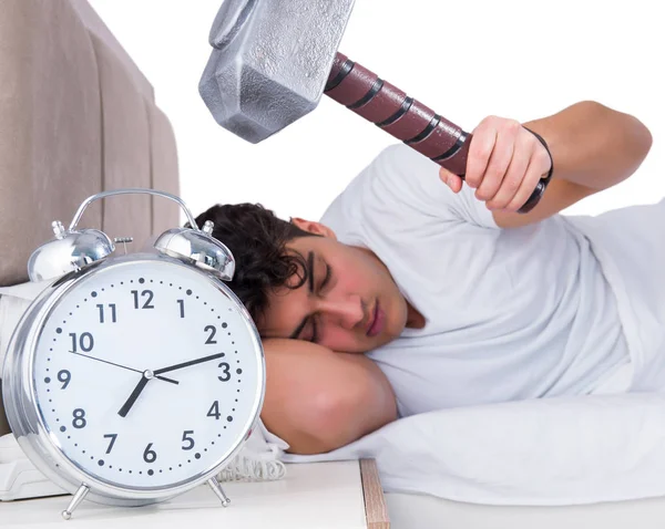 Man in bed suffering from insomnia — Stock Photo, Image