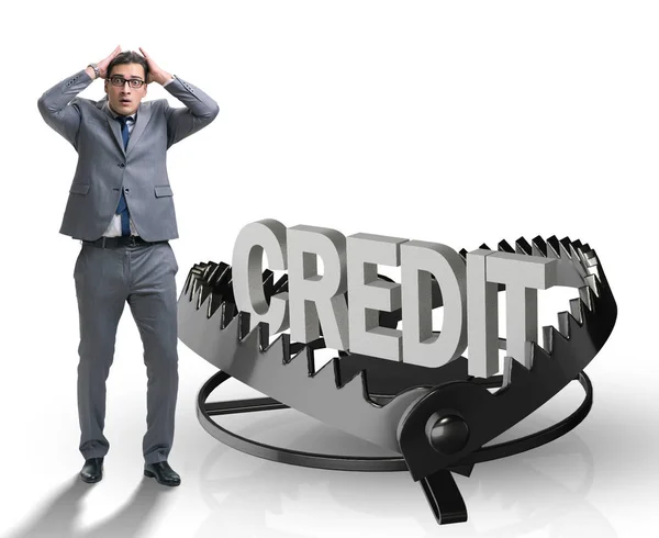 The businessman falling into the trap of loan credit — Stock Photo, Image