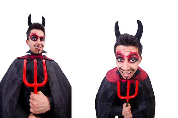 Hombre disfrazado de diablo en concepto de Halloween —  Fotos de Stock