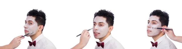 Hombre con maquillaje aislado en blanco — Foto de Stock