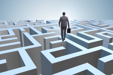 İşadamı labirentten kaçmaya çalışıyor.