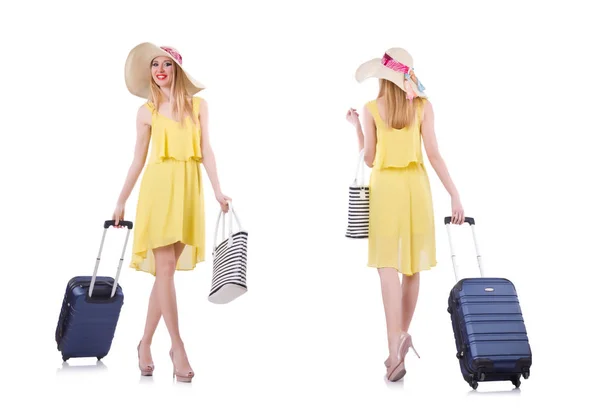 Young woman preparing for vacation — Stock Photo, Image