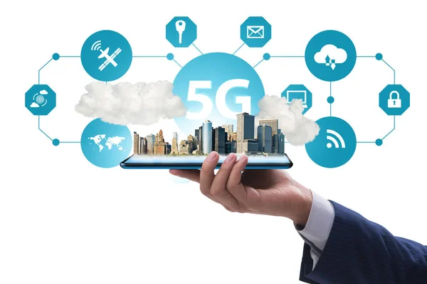 5G mobil teknoloji kavramı - yüksek internet hızı — Stok fotoğraf