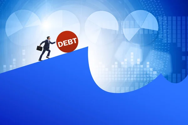 사업가와 빚 과 대출금 개념 — 스톡 사진