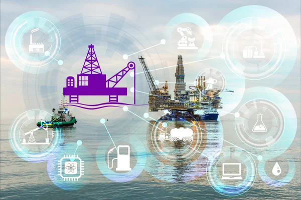 Concept of automation in oil and gas industry — Stock Photo, Image