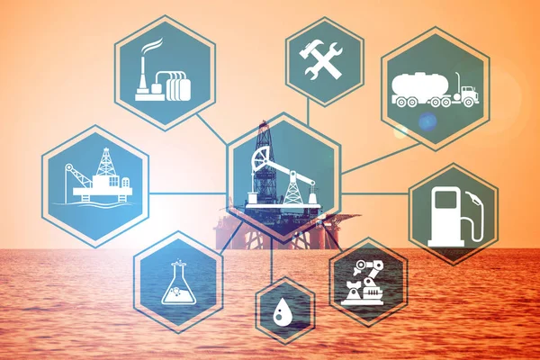 Concept d'automatisation dans l'industrie pétrolière et gazière — Photo