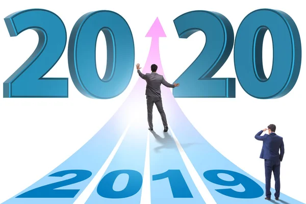 Бізнесмен у новому 2020 році концепції — стокове фото