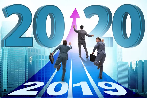 Businessman in new year 2020 concept — Stock Photo, Image