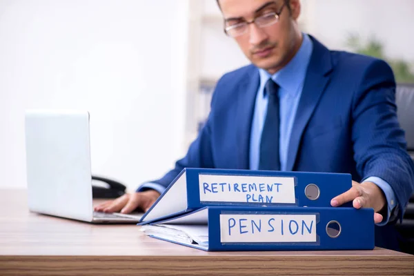Young male accountant working in the office — Stock Photo, Image