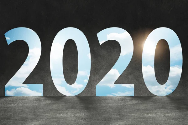 Koncepcja nowego roku 2020 - renderowanie 3d — Zdjęcie stockowe