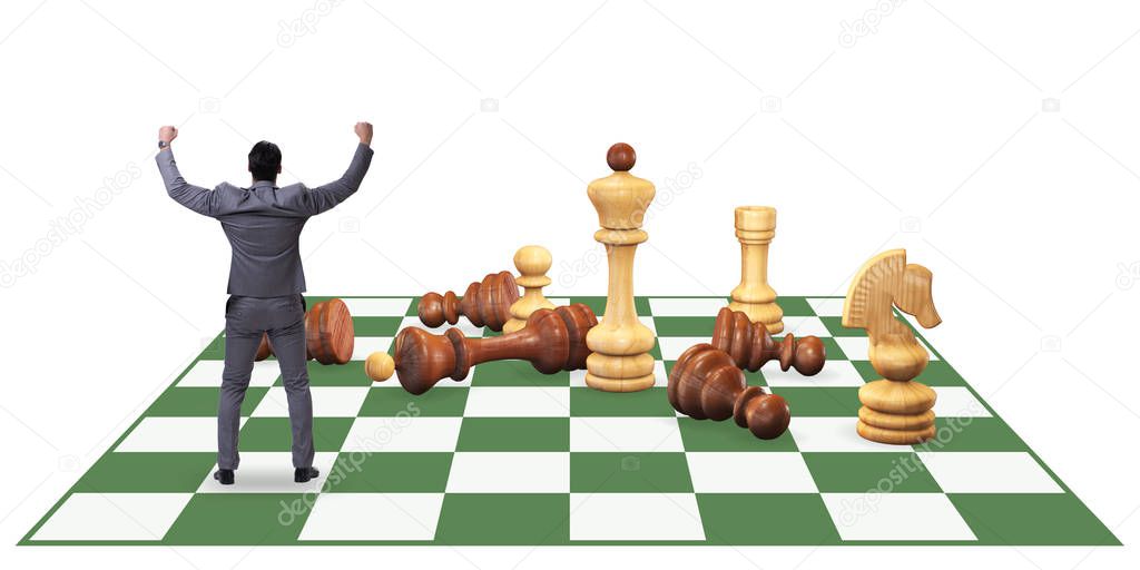 Strategy and tactics concept with businessman