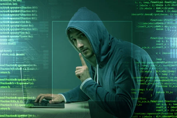 Hacker en concepto de seguridad digital —  Fotos de Stock