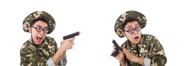 Beyazların arasında izole komik asker