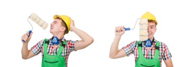 Beyaz tenli komik bir ressam.