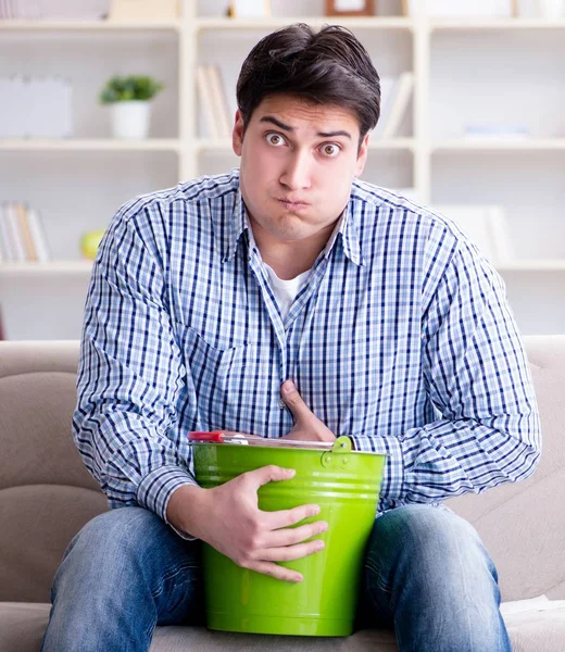 Man suffering from sick stomach and vomiting — Stock Photo, Image