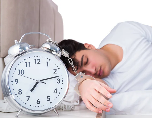 Man in bed suffering from insomnia — Stock Photo, Image