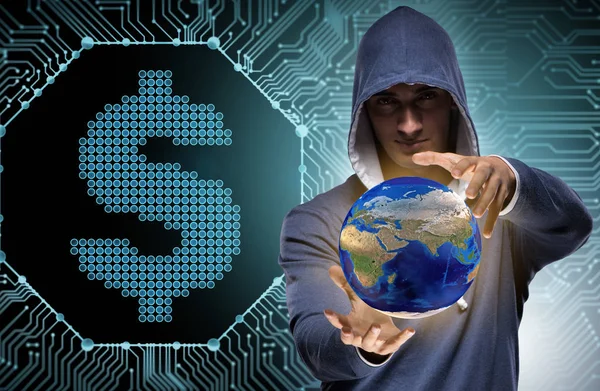 Hacker hacking banking financial system