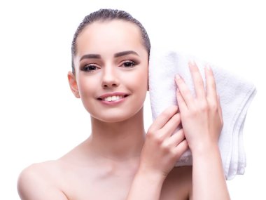 Güzellik kavramı havlu spa Küvetli kadında