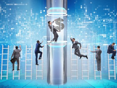 İşadamı finansal konseptte terfi alıyor