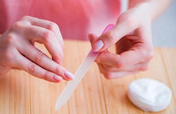 Produtos de beleza nail care tools pedicure closeup — Fotografia de Stock