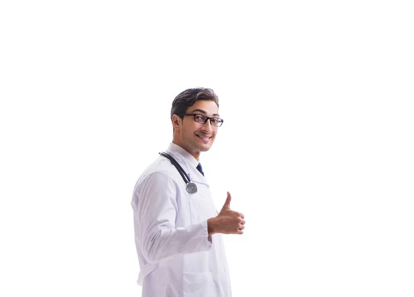 Young doctor physician standing walking isolated on white backgr — Stock Photo, Image