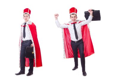 Kral işadamı beyazla izole edilmiş