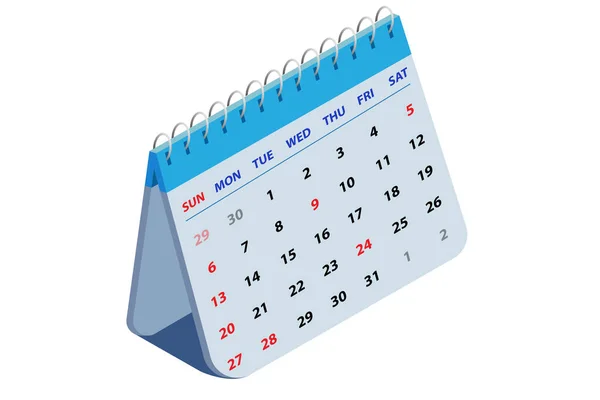 Concepto de calendario para fines de planificación - renderizado 3d —  Fotos de Stock