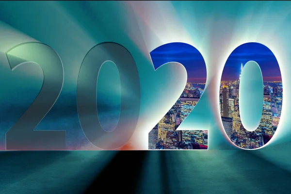 Conceito de ano novo de 2020 - renderização 3d — Fotografia de Stock