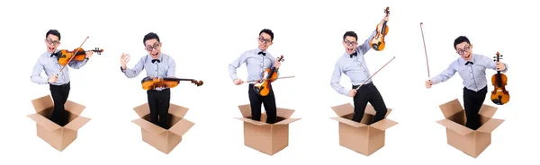 Man speelt viool uit het vak — Stockfoto