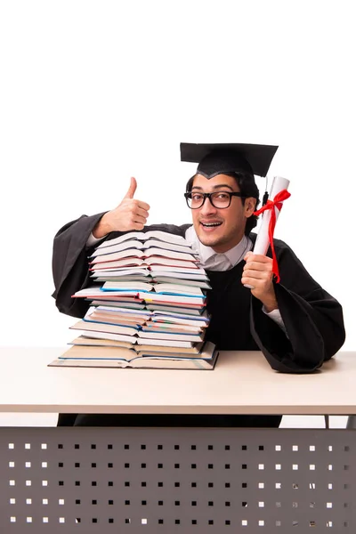 Junge hübsche Studentin isoliert auf weiß — Stockfoto