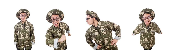 Funny soldier isolated on the white — Stock Photo, Image