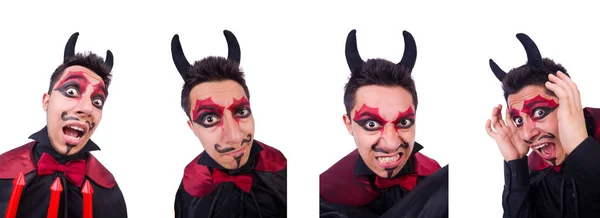 Hombre disfrazado de diablo en concepto de Halloween —  Fotos de Stock