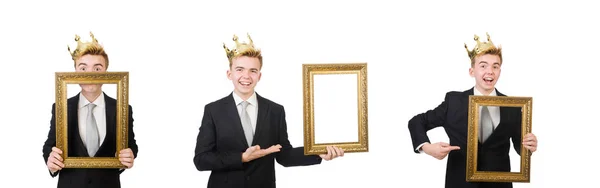 Conceptul de om de afaceri rege cu coroană — Fotografie, imagine de stoc