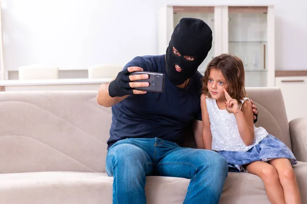 Child trafficking and abuse concept with small girl — Stock Photo, Image